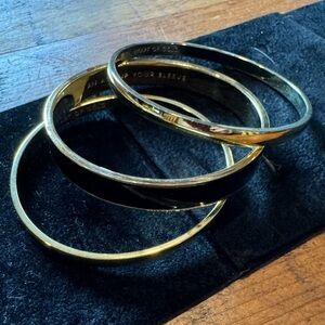 Kate Spade Gold and Black 3 Bangle Set